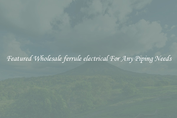 Featured Wholesale ferrule electrical For Any Piping Needs