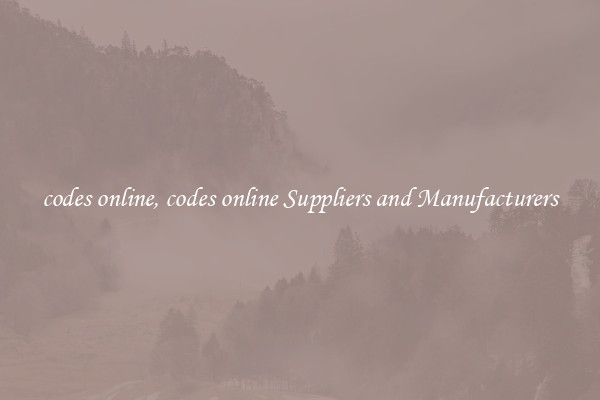 codes online, codes online Suppliers and Manufacturers