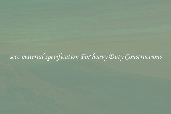 secc material specification For heavy Duty Constructions