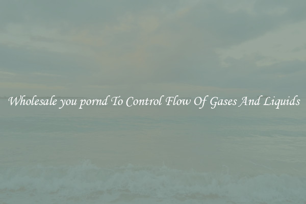 Wholesale you pornd To Control Flow Of Gases And Liquids